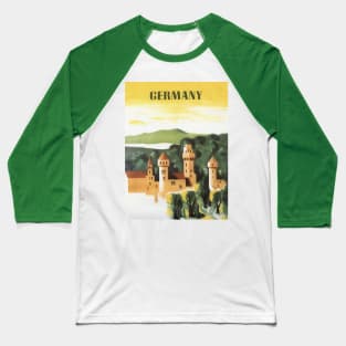 Vintage Travel Poster, German Castle Baseball T-Shirt